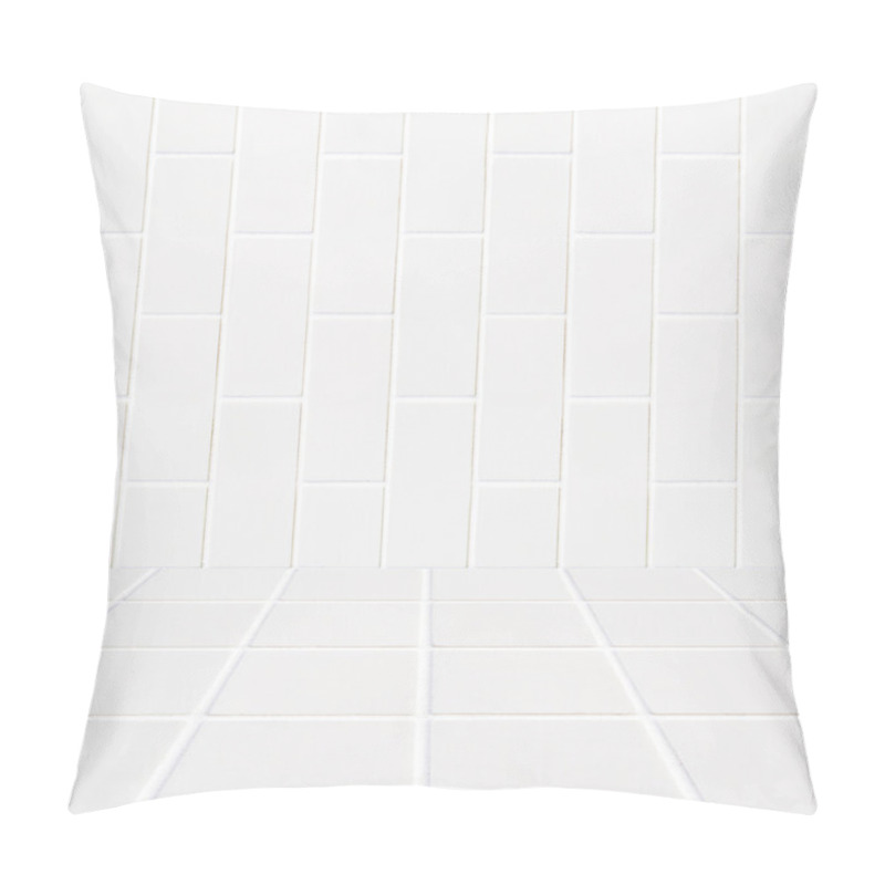 Personality  white standing bricks background and white mosaic floor pillow covers