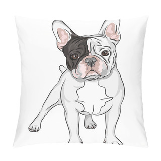 Personality  Vector Sketch Domestic Dog French Bulldog Breed Pillow Covers
