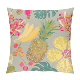 Personality  Seamless Pattern, Tropical Flowers. Pillow Covers