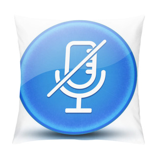 Personality  Mute Microphone Eyeball Glossy Blue Round Button Abstract Illustration Pillow Covers