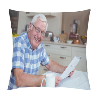 Personality   Senior Man With Newspaper Pillow Covers