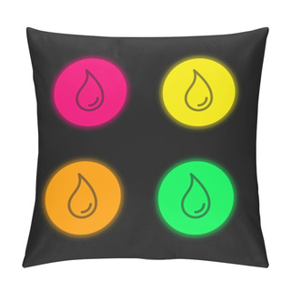 Personality  Blur Four Color Glowing Neon Vector Icon Pillow Covers