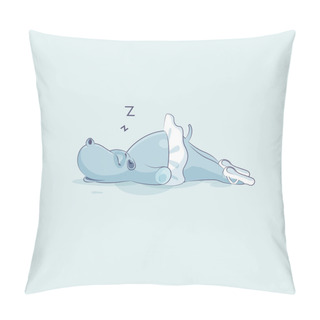 Personality  Vector Illustration Emoji Character Cartoon Ballerina Hippopotamus Sleeps On Stomach Pillow Covers