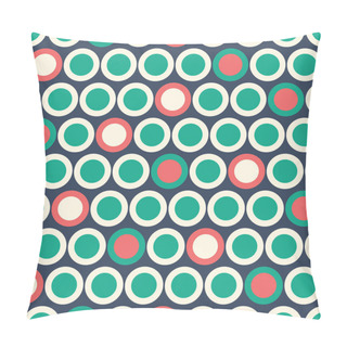 Personality  Retro Mod Vector Seamless Polka Dot Pattern In Red, Green, Cream Pillow Covers