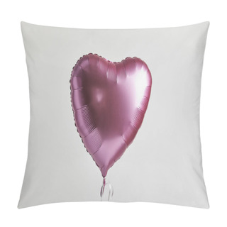Personality  Heart-shaped Pink Balloon Isolated On White Pillow Covers