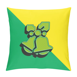 Personality  Bells Green And Yellow Modern 3d Vector Icon Logo Pillow Covers