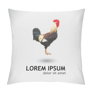 Personality  Rooster Symbol. Pillow Covers