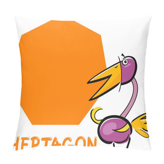 Personality  Heptagon Shape With Cartoon Bird Pillow Covers