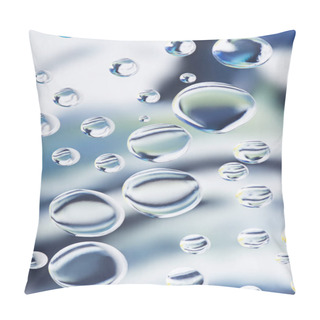 Personality  Beautiful Transparent Water Drops On Light Blurred Background Pillow Covers