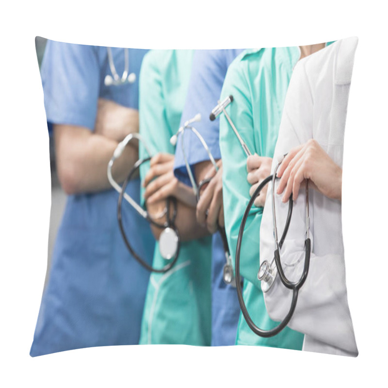 Personality  medical workers in laboratory pillow covers
