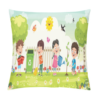 Personality  Little Children Gardening And Planting Pillow Covers