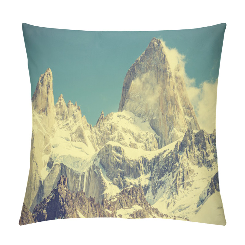 Personality  Fitz Roy Mountain Range, Argentina, Vintage Retro Style.  Pillow Covers