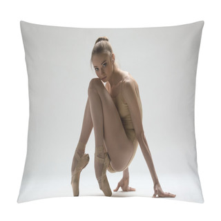 Personality  Graceful Ballerina In A Solid Swimsuit Sitting Pillow Covers