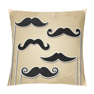 Personality  Vector Set Of Hipster Mustache Pillow Covers