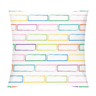 Personality  Stylized Multicolor Brick Wall Pattern Pillow Covers