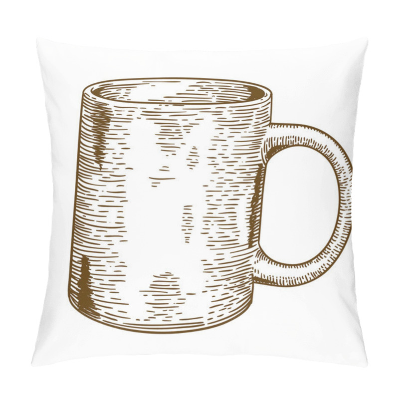 Personality  engraving antique illustration of mug pillow covers