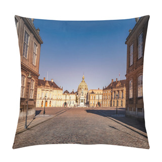 Personality  Beautiful Cityscape With Historical Buildings And Old Cathedral On Empty Square In Copenhagen, Denmark Pillow Covers