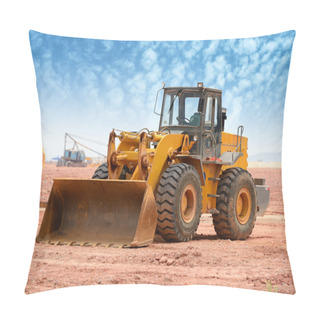 Personality  Bulldozer On A Building Site Pillow Covers