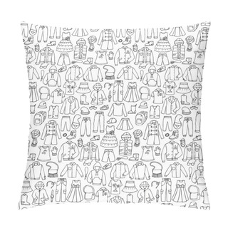 Personality  Seamless Hand Drawn Doodle Pattern With Childish Clothes Pillow Covers
