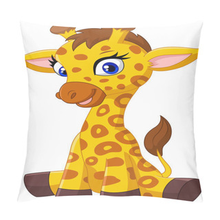 Personality  Cartoon Baby Giraffe Sitting Pillow Covers