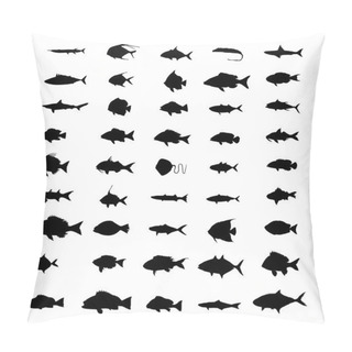 Personality  Set Of Silhouettes Of Fish Pillow Covers