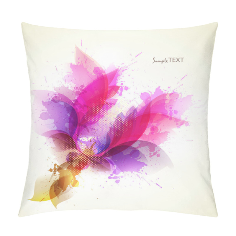 Personality  Abstract artistic Background with floral element and colorful blots. pillow covers