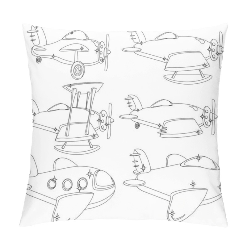 Personality  A Set of Different Planes Contour. Vector. pillow covers