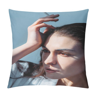 Personality  Beautiful Woman Holding Cigarette Pillow Covers