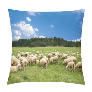 Personality  A Lot Sheep On The Beautiful Green Meadow Pillow Covers
