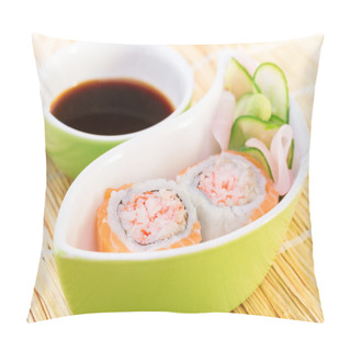 Personality  Tasty Sushi With Soy Sauce Pillow Covers