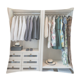 Personality  Shirts And Dress Hanging On Rail In Wooden Wardrobe Pillow Covers