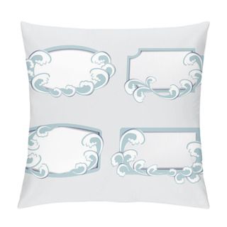 Personality  Set Of Vector Frames With Waves Pillow Covers
