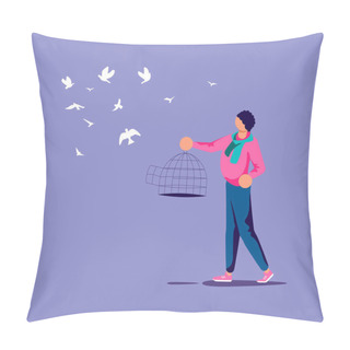 Personality  Man Lets Out The Birds Pillow Covers