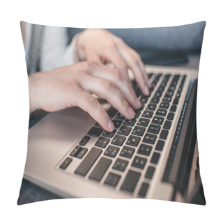 Personality  Hands Typing On Keyboard Of Laptop   Pillow Covers