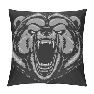 Personality  Angry Bear Head Mascot Pillow Covers