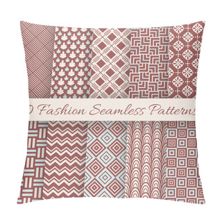 Personality  Fashion Marsala Color Seamless Pattern Set. Vector Illustration Pillow Covers