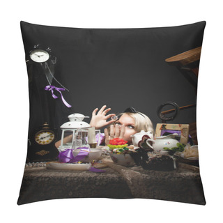 Personality  Alice In Wonderland Look At Bottle Of Poison Pillow Covers