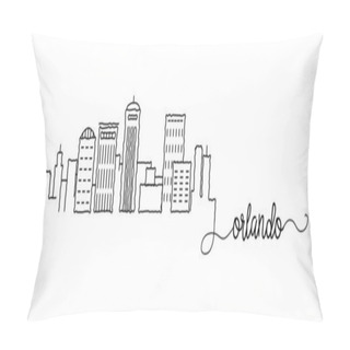 Personality  Orlando City Skyline Doodle Sign Pillow Covers