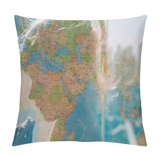 Personality  Closeup Photo Of Globe With Focus On Middle East  Pillow Covers