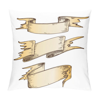 Personality  Hand Drawn Ribbons Vector Illustration. Pillow Covers