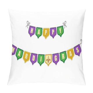Personality  Mardi Gras Bunting Flags Pillow Covers