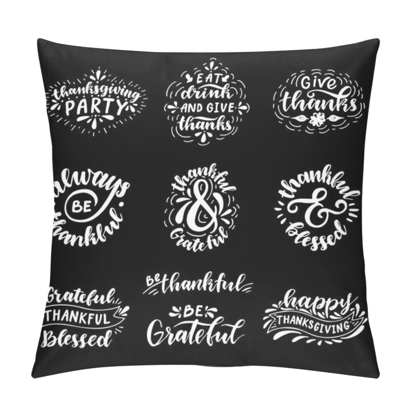 Personality  Happy Thanksgiving, Thankful & Grateful, Thanksgiving Party, Eat Drink and Give Thanks, Be Grateful. Hand drawn set. pillow covers