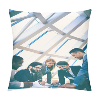 Personality  Business People At Meeting Pillow Covers
