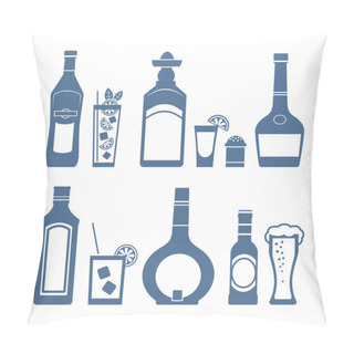 Personality  Drink Icons. Pillow Covers