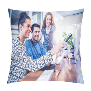 Personality  Happy Designers Working Together Pillow Covers