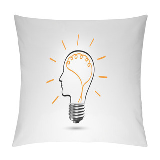 Personality  Light Bulb Metaphor For Good Idea, Inspiration Concept Pillow Covers