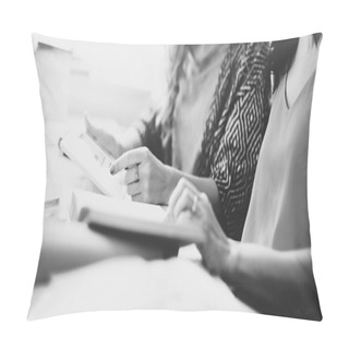 Personality  Women Talking And Using Tablet Pillow Covers
