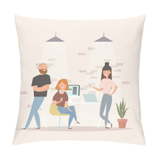 Personality  Freelancers Working In Creative Space Pillow Covers