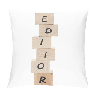 Personality  Editor Written With Wooden Blocks. Pillow Covers