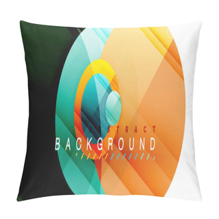 Personality  Glossy Colorful Circles Abstract Background, Modern Geometric Design Pillow Covers